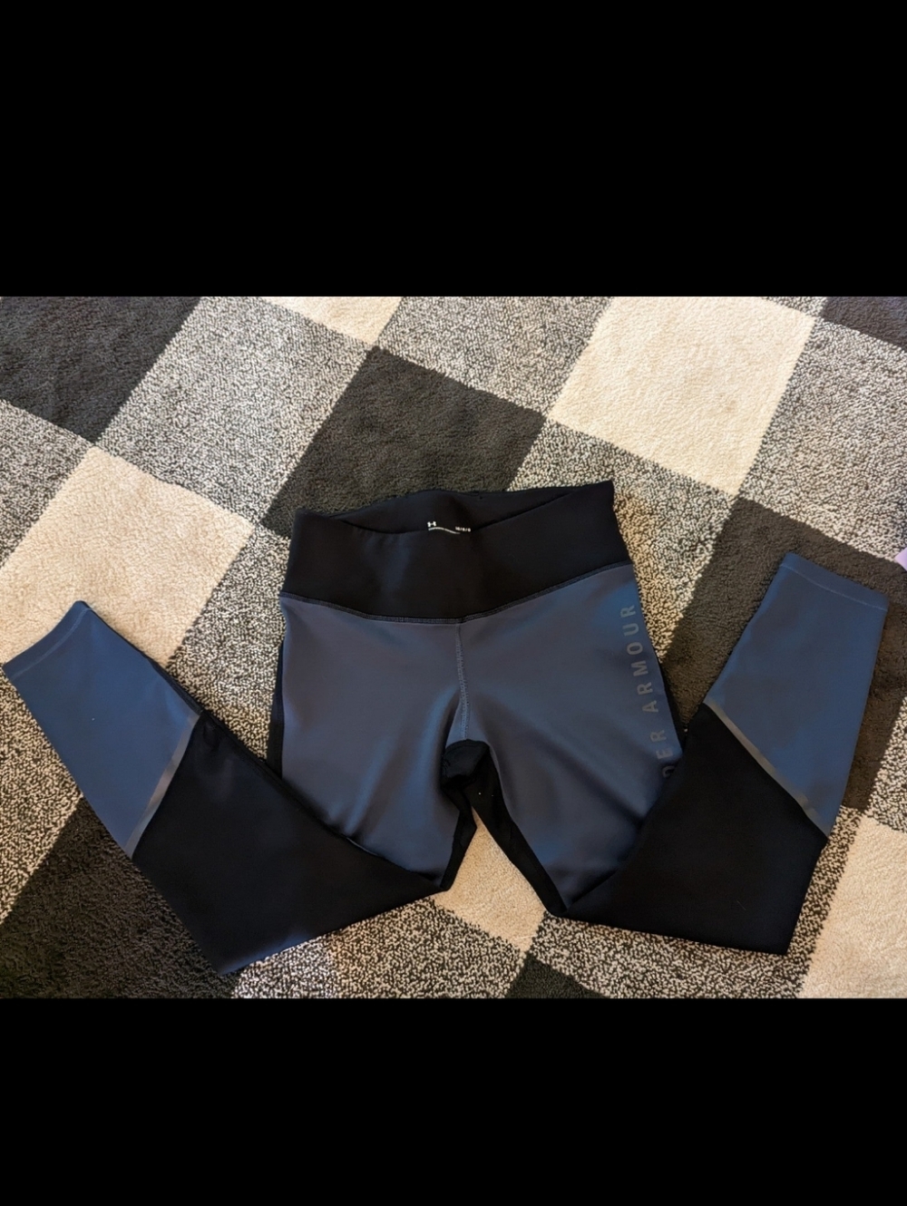 Under Armour Girls' Navy Blue and Black Performance Leggings
